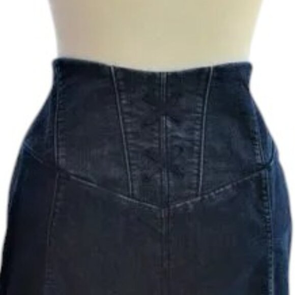 Vintage Upcycle Blue Jean & Tulle Ruffle Skirt Sequin Flower Embellished - Picture 5 of 7